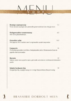 Brasserie menu 2024 Dorhout Mees